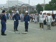 上北沢地区防災訓練の様子の写真1