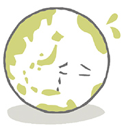 泣いている地球のイラスト