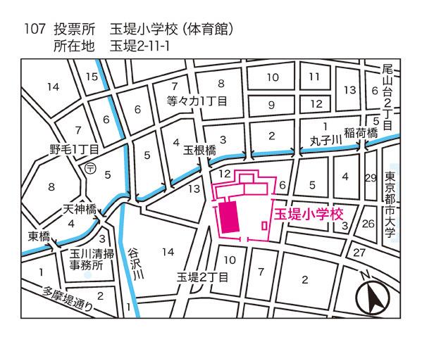 玉堤小学校地図
