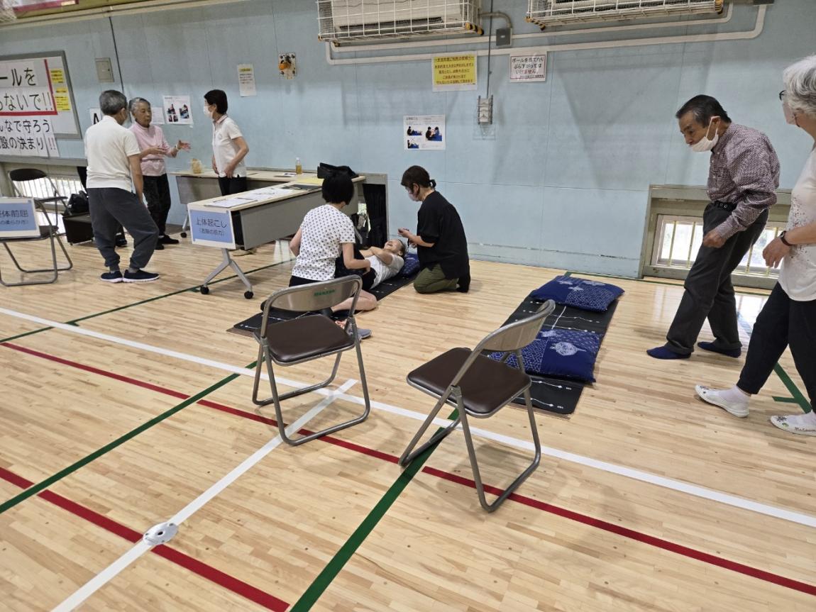 上体起こし計測中の風景
