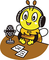 エフエム世田谷のキャラクター「DJせたハチ」のイラスト
