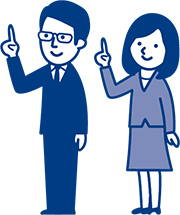 スーツ姿の男女のイラスト