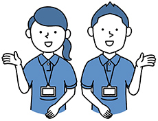 男女の職員のイラスト