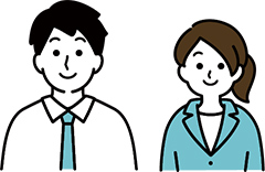 男女の若者のイラスト