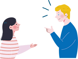 外国人住民と日本人が話す様子のイラスト