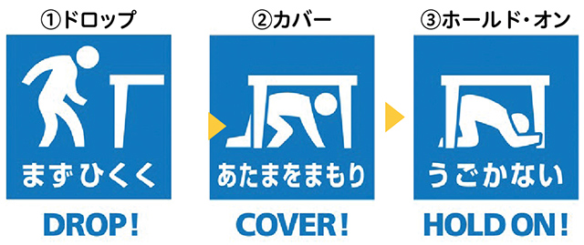 まずひくく　あたまをまもり　うごかない