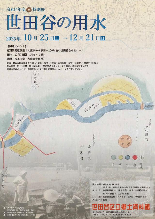 特別展「世田谷の用水」チラシ表面