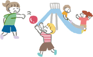 子どもが遊んでいるイラスト