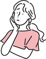 悩む女性のイラスト