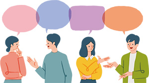 話し合う人々のイラスト