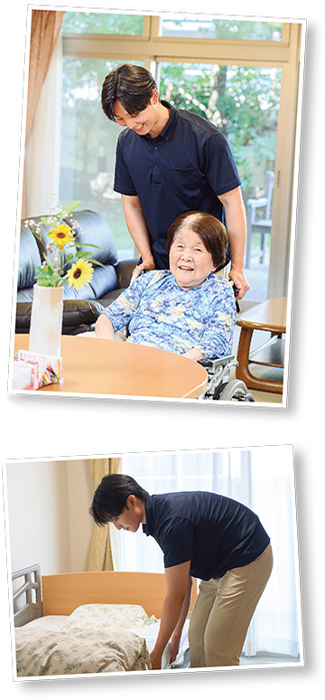 介護する吉川大和さんの写真