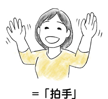 「拍手」を表す手話