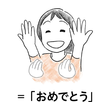 「おめでとう」を表す手話