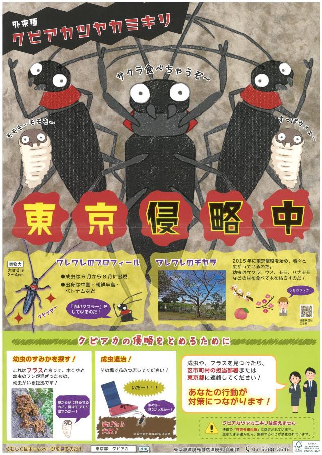 クビアカツヤカミキリの啓発ポスター