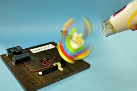 風車の実験の様子