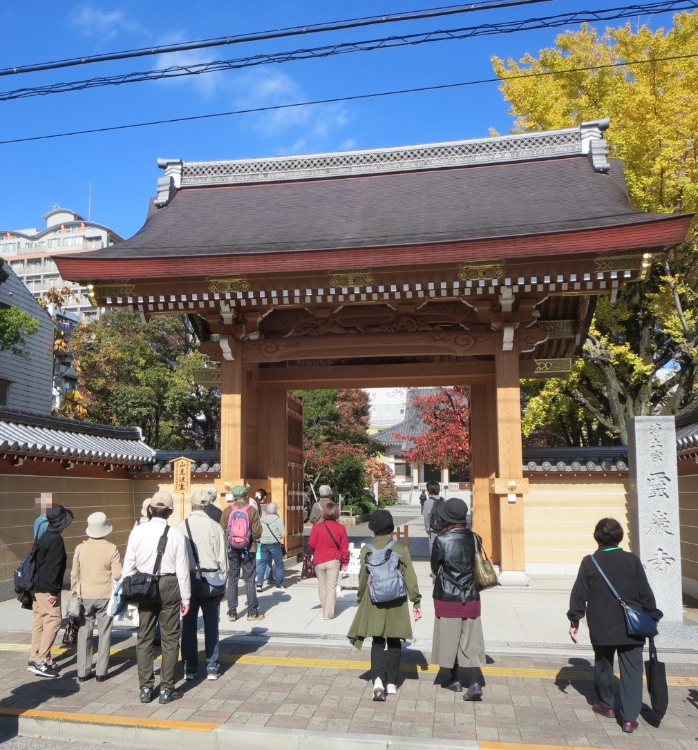 霊巌寺を見学している様子