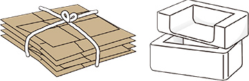 段ボールと発泡スチロールの捨て方のイラスト