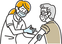 予防接種を受ける様子のイラスト