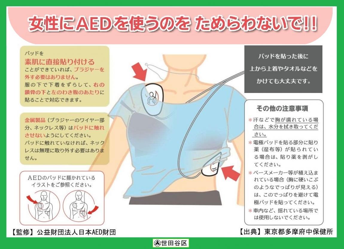 女性に配慮したAEDの使い方
