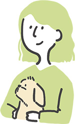 愛犬と飼い主のイラスト