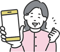 スマホを持つ女性のイラスト