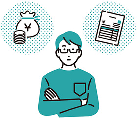 悩む男性のイラスト