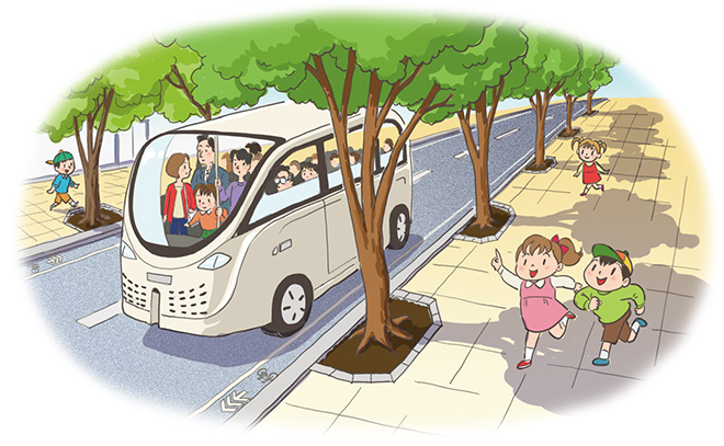 住みよい環境を支える道づくりのイメージイラスト