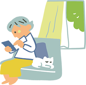 スマホを操作する様子のイラスト