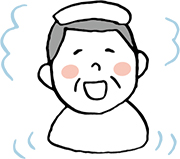 公衆浴場を利用する様子のイラスト