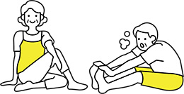 ストレッチをする高齢者のイラスト