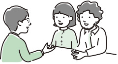 相談窓口で相談する様子のイラスト