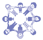 人々がつながるイメージのイラスト