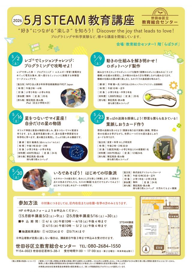 STEAM教育講座5月のワークショップ