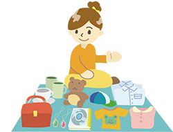 フリーマーケットのイメージイラスト