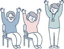 椅子でもできるフレイル予防体操教室のイメージイラスト
