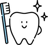歯と歯ブラシのイラスト