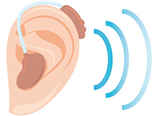 補聴器を着けた耳のイラスト