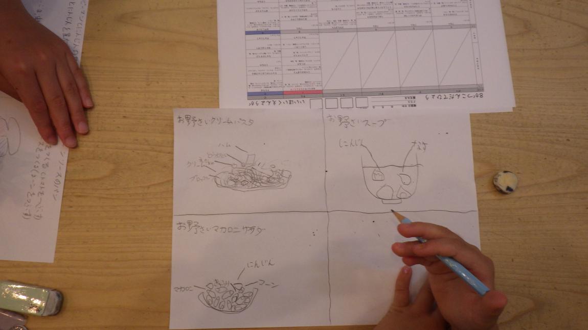 いいほいくえん講座3「実際に子どもたちが考えたメニュー案」