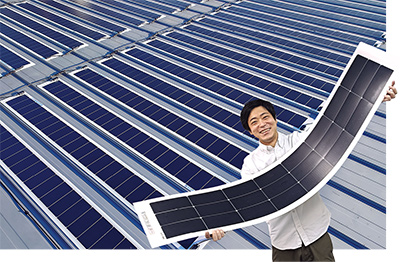 フレキシブルソーラー施工例の写真