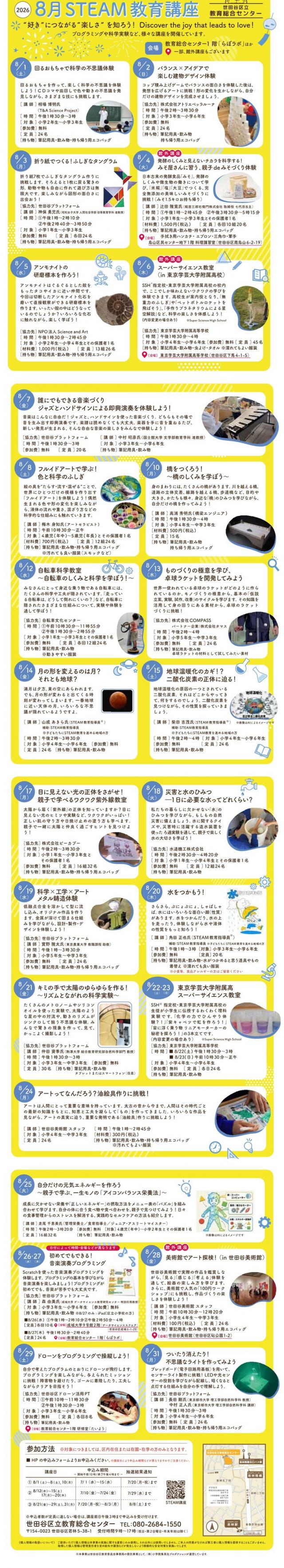 STEAM教育講座8月チラシ