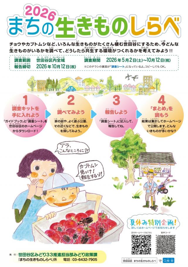 まちの生きものしらべチラシ