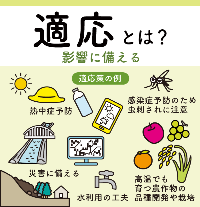 適応策の例(出典:気候変動適応情報プラットフォーム(A-PLAT)HP)