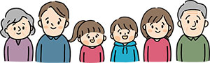 高齢者とその家族のイラスト