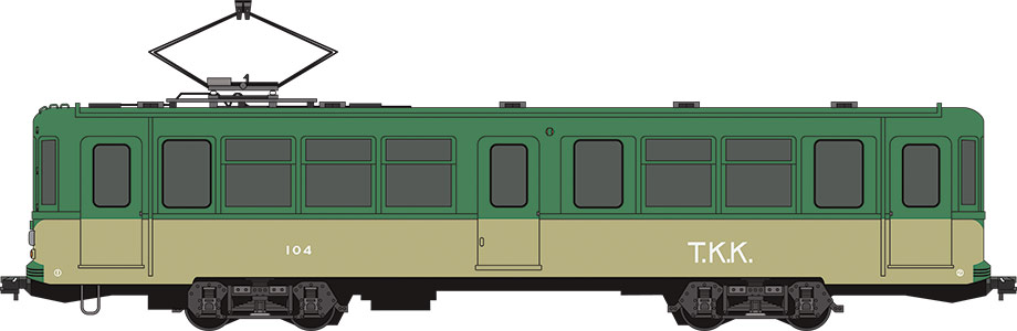 玉電を走っていた時代の車体色のイラスト