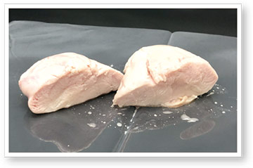 鶏肉の低温調理実験の写真