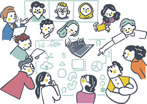 話し合う人々のイラスト