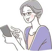 スマホを操作する女性のイラスト