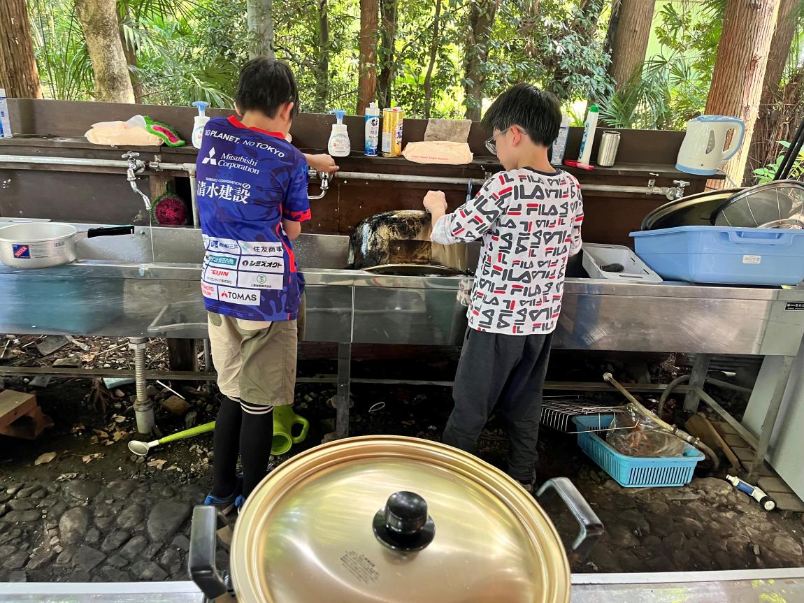 居残りメンバーで洗い物