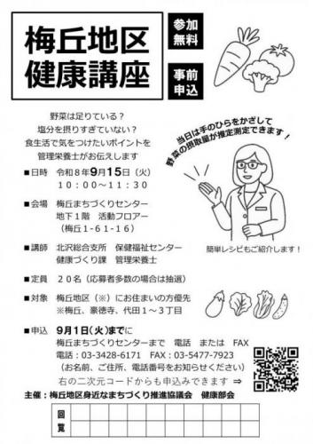 梅丘地区　健康講座