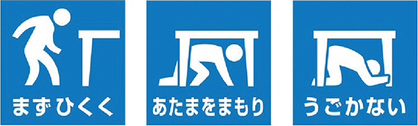 まずひくく　あたまをまもり　うごかない